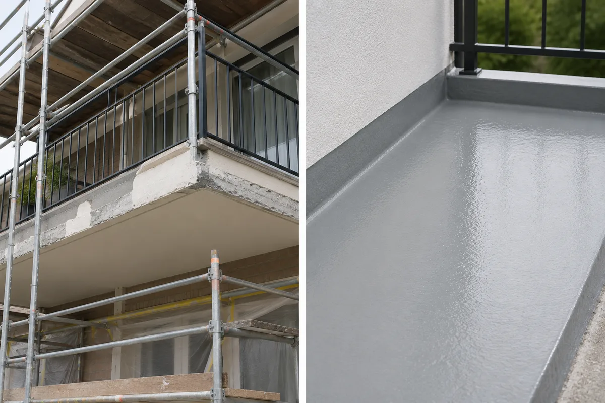 Balkonrenovatie — detail van de werkzaamheden