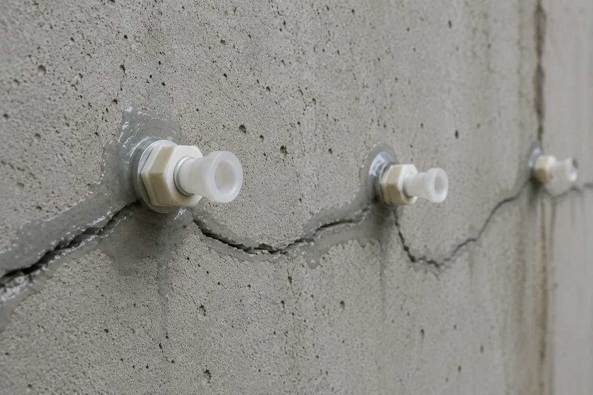 Scheurinjectie — detail van de werkzaamheden